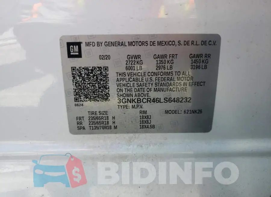 3GNKBCR46LS648232 Photo# 10