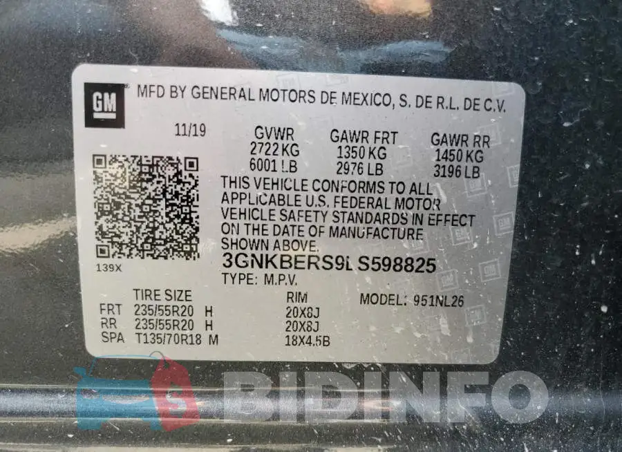 3GNKBERS9LS598825 Photo# 10