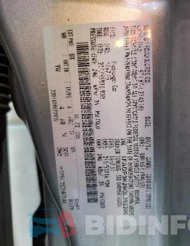 1FADP3K29GL392200 Photo# 10