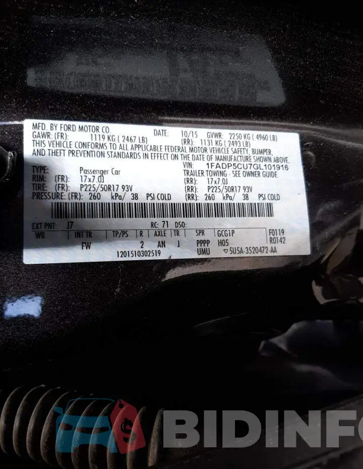 1FADP5CU7GL101916 Photo# 10