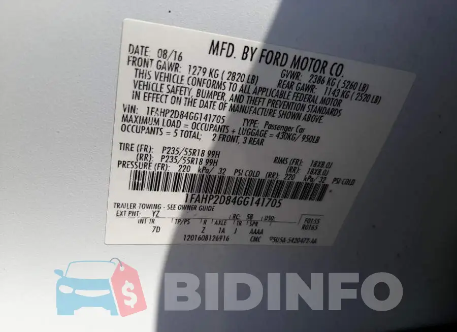 1FAHP2D84GG141705 Photo# 10
