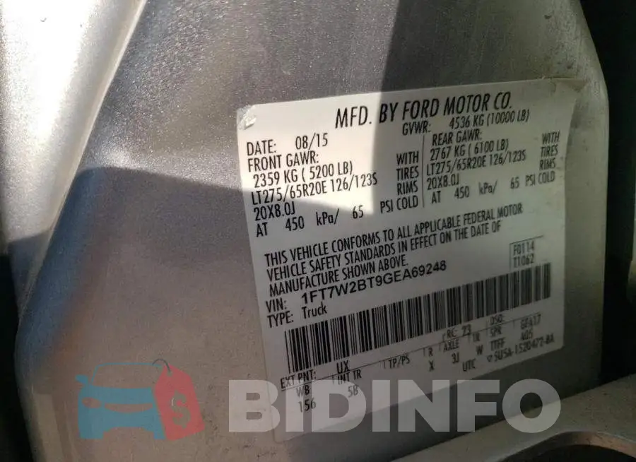 1FT7W2BT9GEA69248 Photo# 10