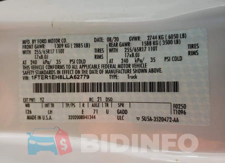 1FTER1EH8LLA62779 Photo# 10