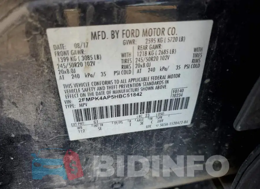 2FMPK4AP5HBC51842 Photo# 10