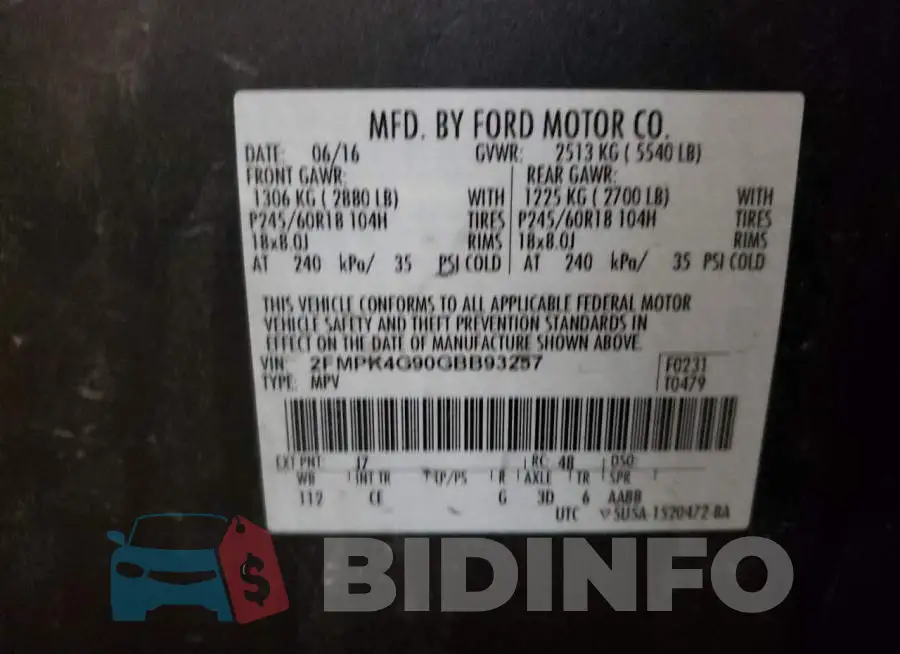 2FMPK4G90GBB93257 Photo# 10