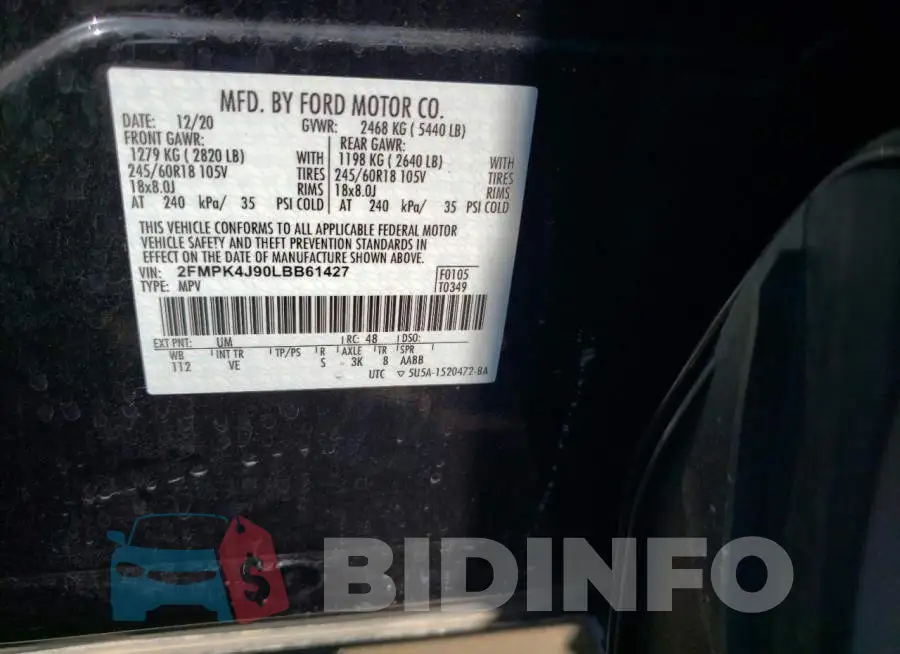 2FMPK4J90LBB61427 Photo# 10