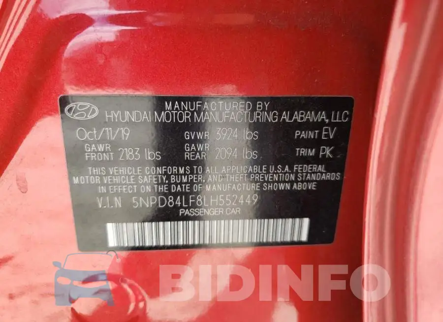 5NPD84LF8LH552449 Photo# 10