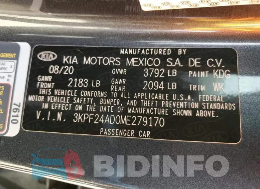 3KPF24AD0ME279170 Photo# 10