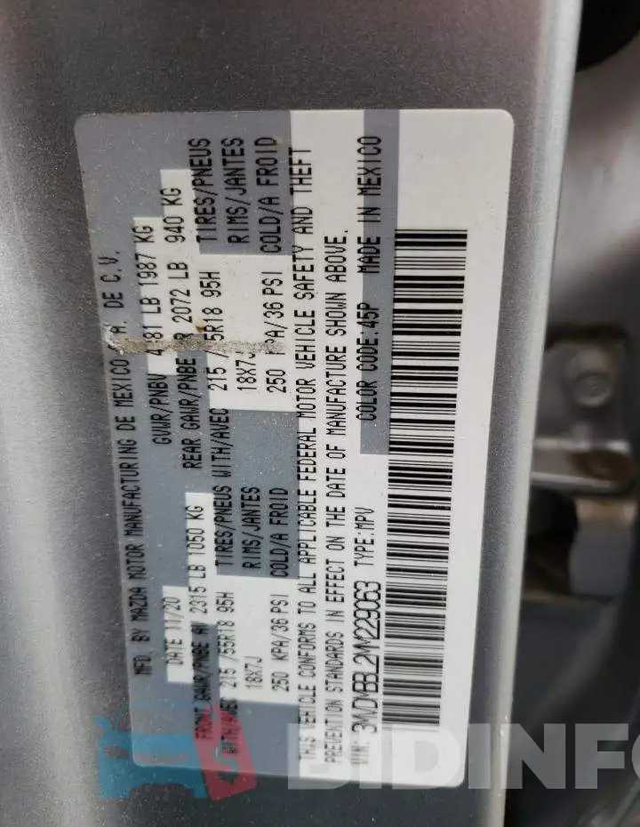 3MVDMBBL2MM229063 Photo# 10