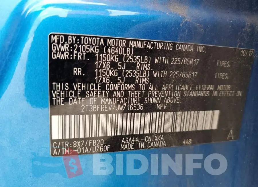 2T3BFREV7JW716536 Photo# 10