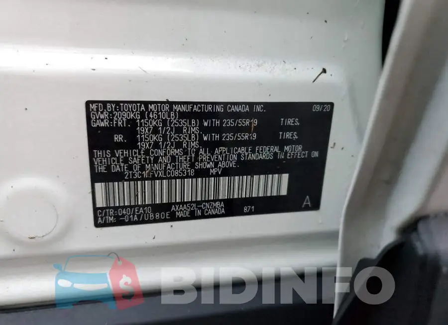 2T3C1RFVXLC085318 Photo# 10