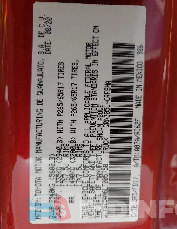 3TYSZ5AN6LT005750 Photo# 10