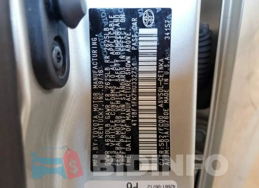 4T1BF1FK7HU332751 Photo# 10