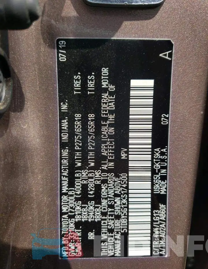 5TDBY5G13KS174500 Photo# 10