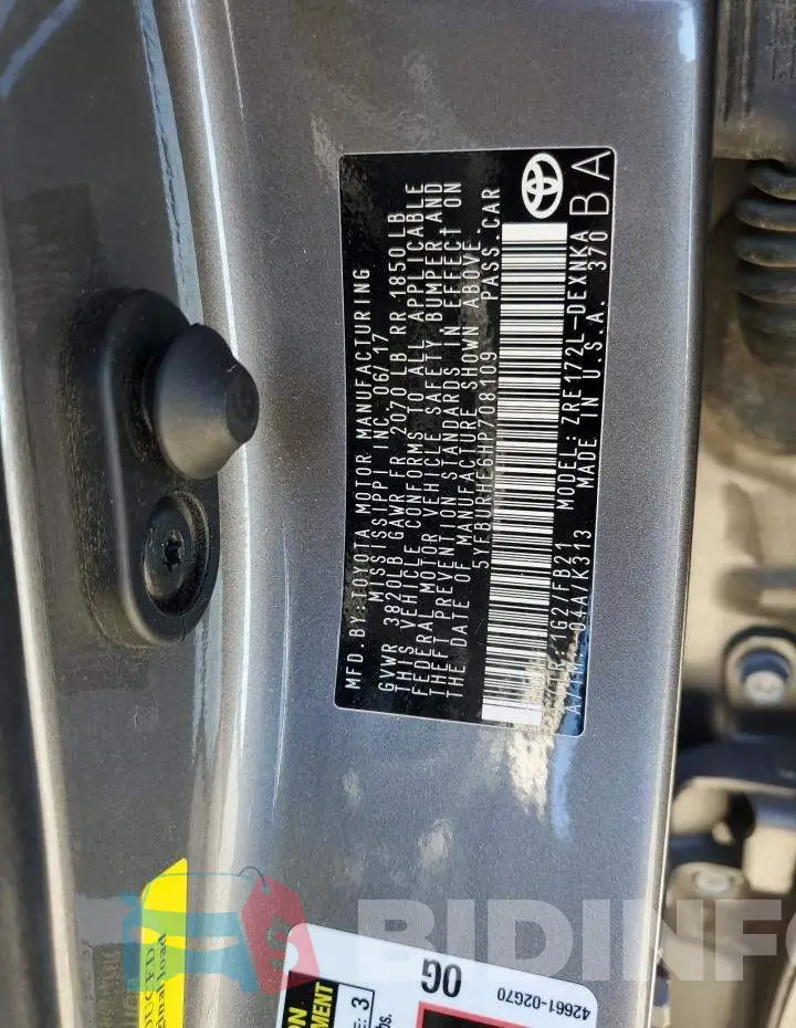 5YFBURHE6HP708109 Photo# 10