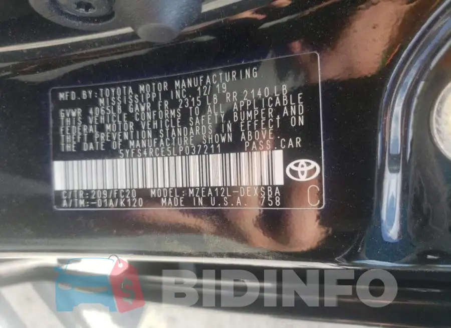 5YFS4RCE5LP037211 Photo# 10