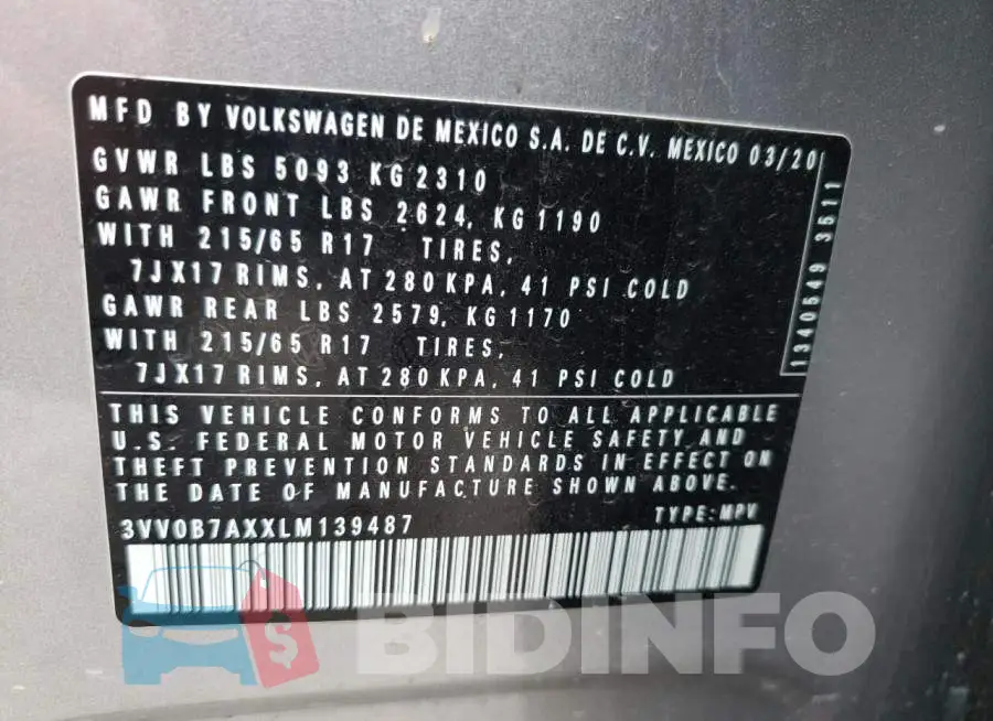 3VV0B7AXXLM139487 Photo# 10