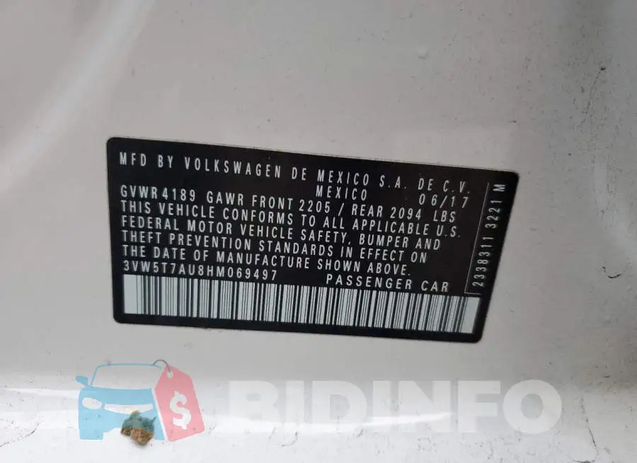 3VW5T7AU8HM069497 Photo# 10