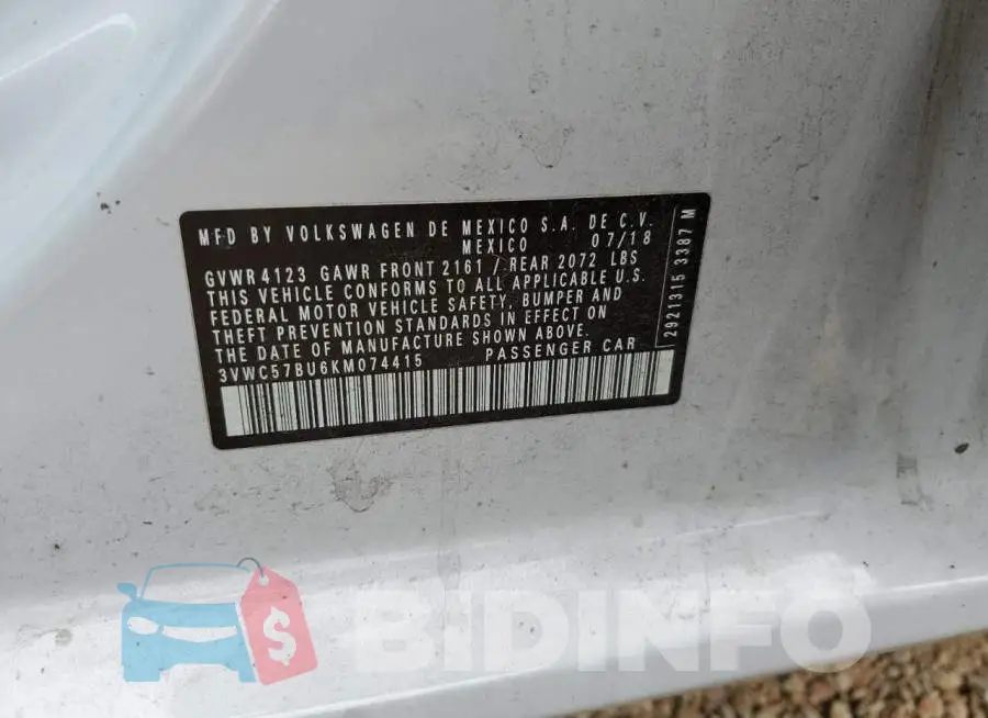 3VWC57BU6KM074415 Photo# 10