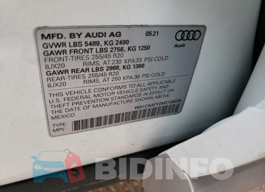 WA1CAAFY2M2108038 Photo# 10