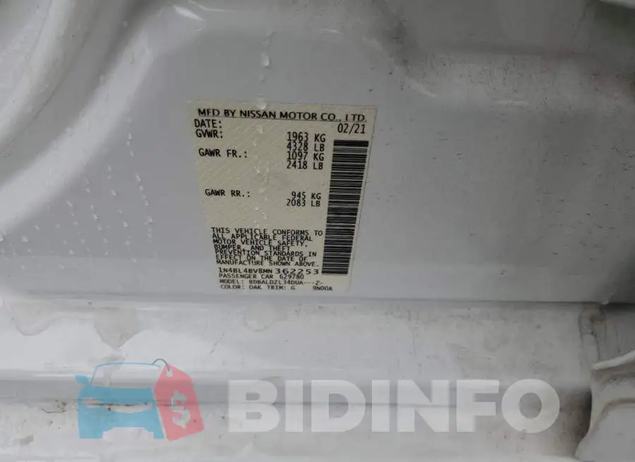 1N4BL4BV8MN362253 Photo# 10
