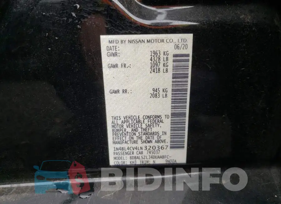 1N4BL4CV4LN320367 Photo# 10