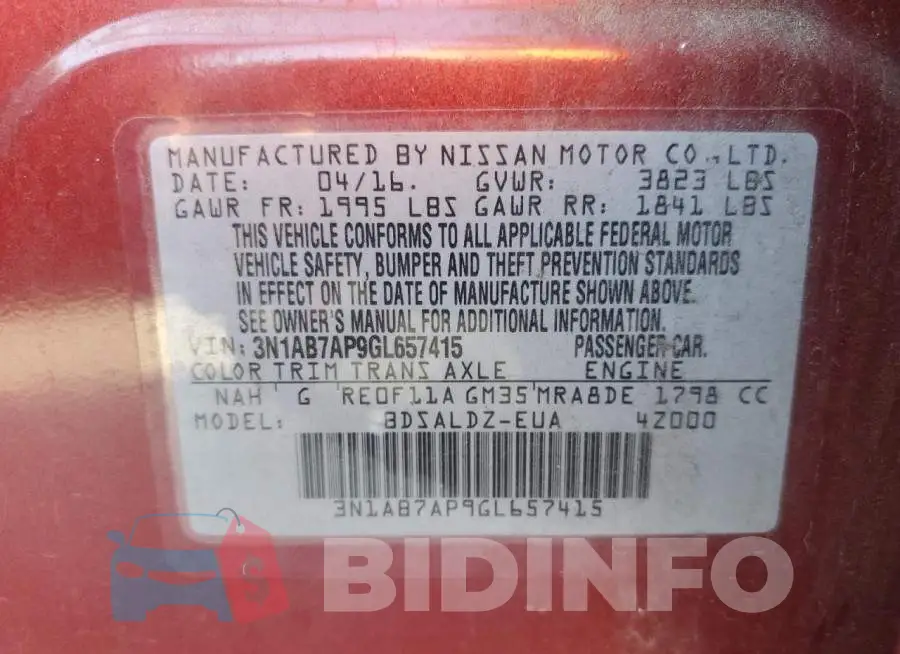 3N1AB7AP9GL657415 Photo# 10
