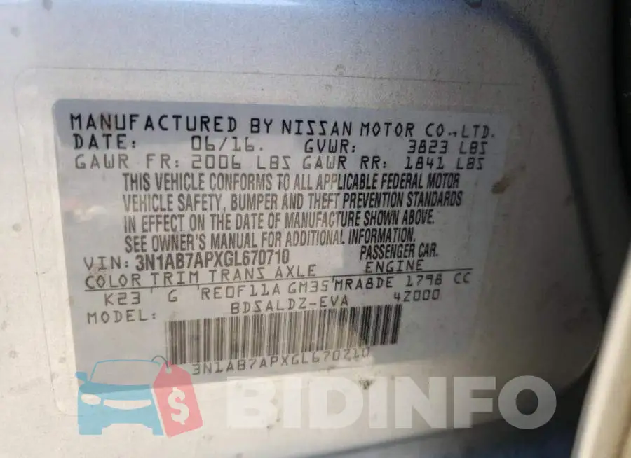3N1AB7APXGL670710 Photo# 10