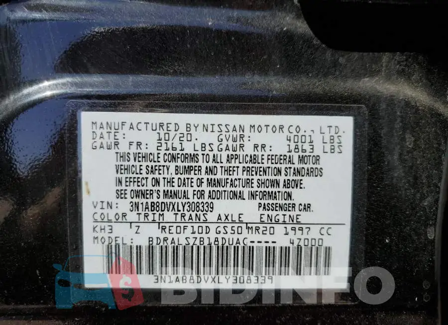 3N1AB8DVXLY308339 Photo# 10
