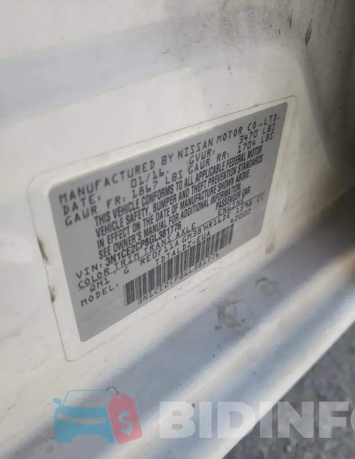3N1CE2CP8GL381776 Photo# 10