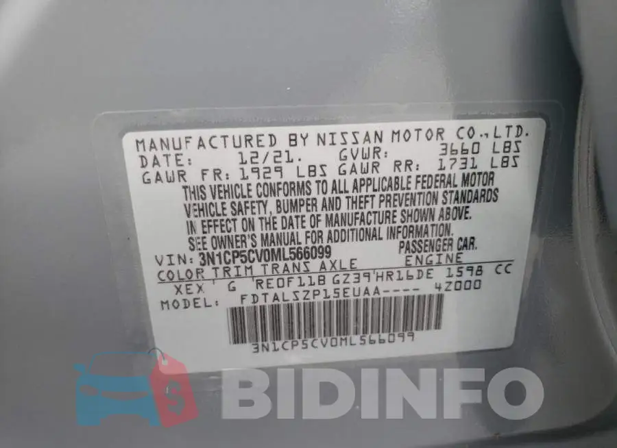 3N1CP5CV0ML566099 Photo# 10