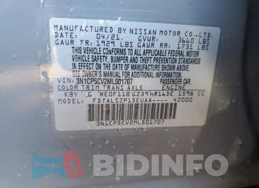 3N1CP5CV2ML501707 Photo# 13
