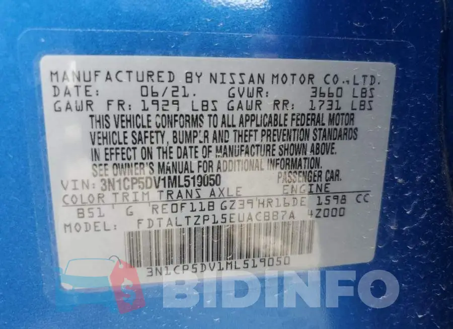 3N1CP5DV1ML519050 Photo# 10