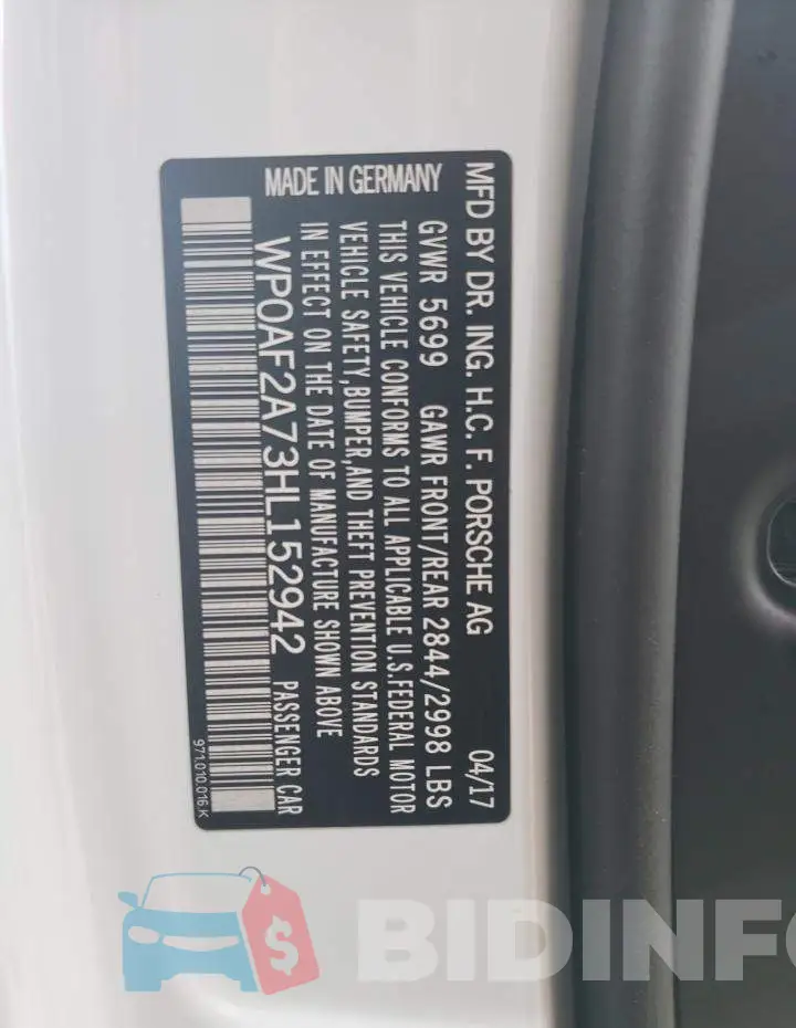 WP0AF2A73HL152942 Photo# 10