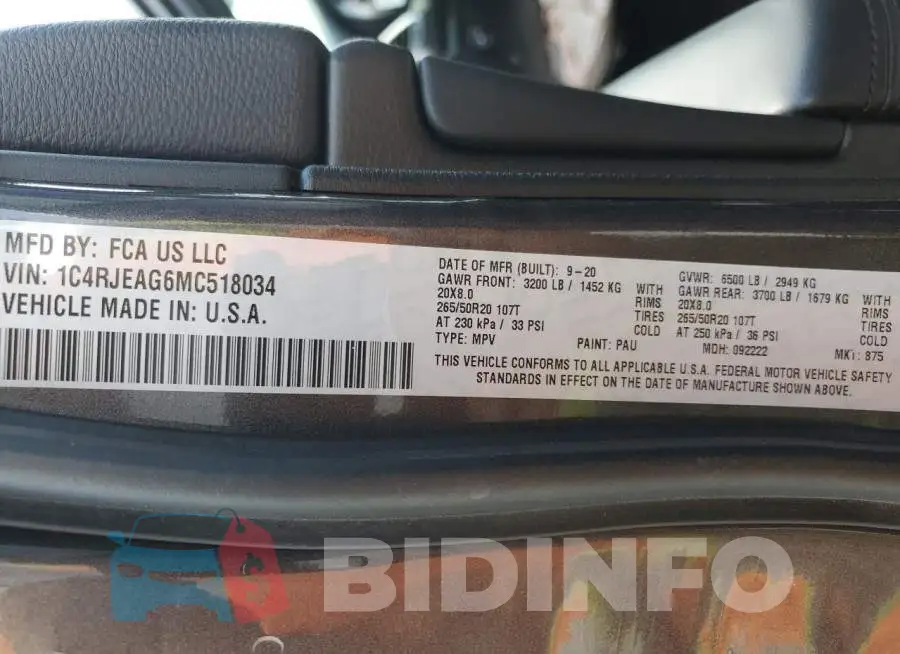 1C4RJEAG6MC518034 Photo# 10
