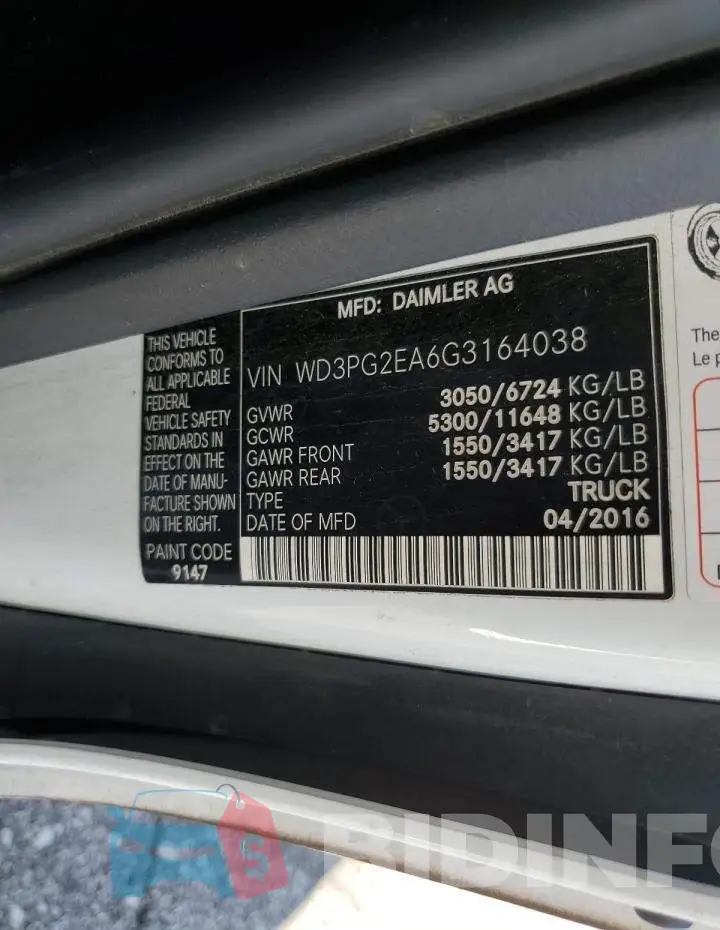 WD3PG2EA6G3164038 Photo# 10