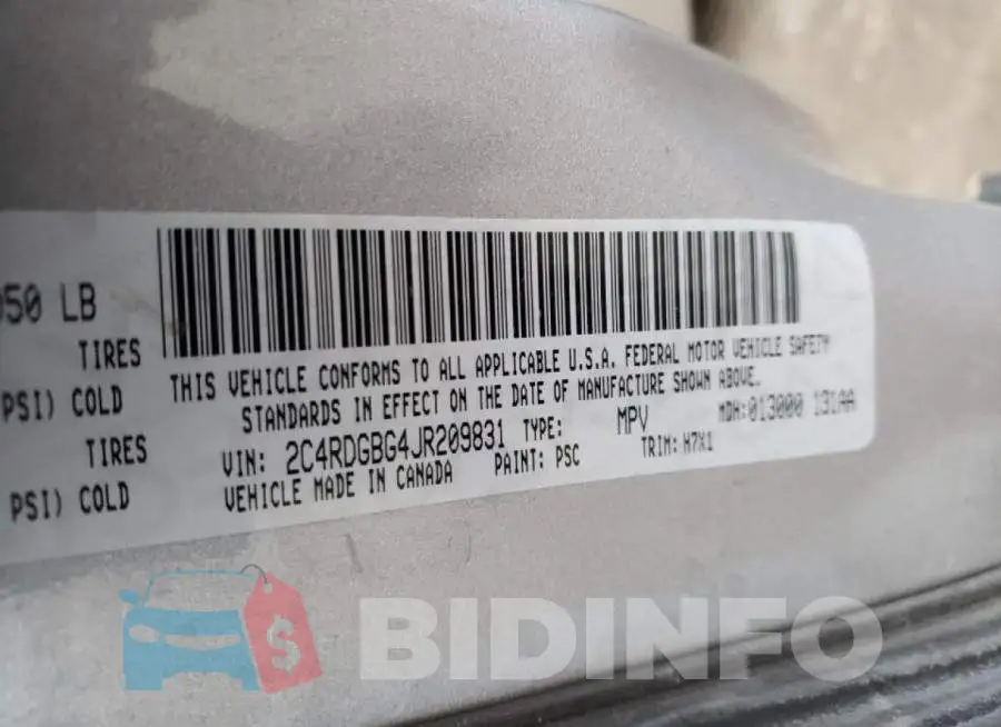 2C4RDGBG4JR209831 Photo# 10