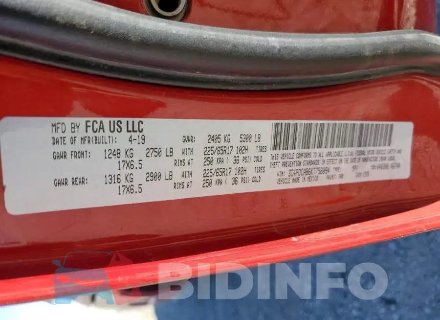 3C4PDCAB6KT758094 Photo# 10