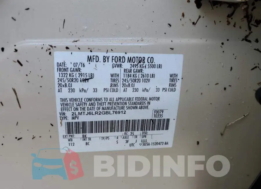 2LMTJ6LR2GBL76912 Photo# 10