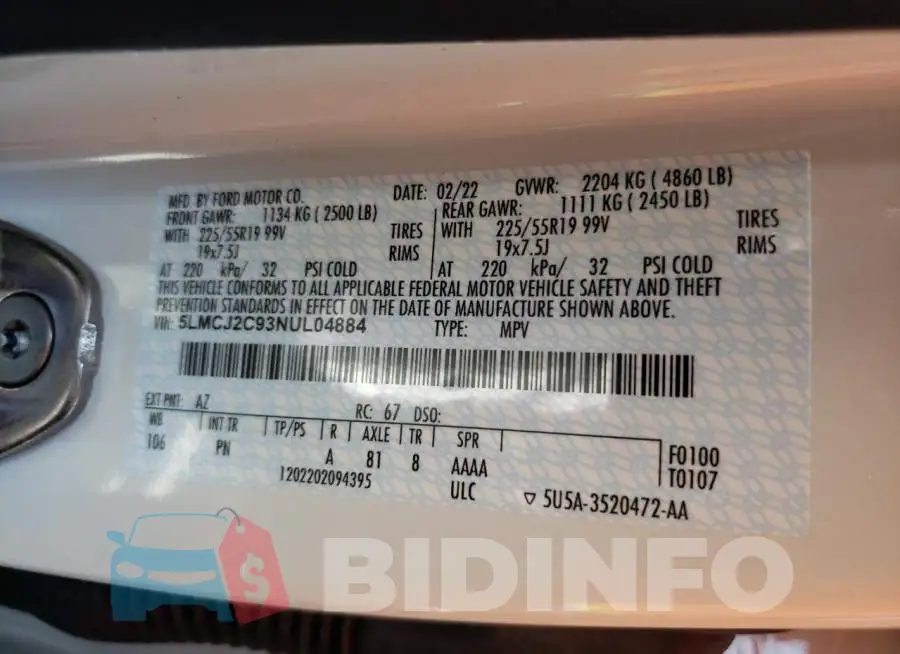 5LMCJ2C93NUL04884 Photo# 10
