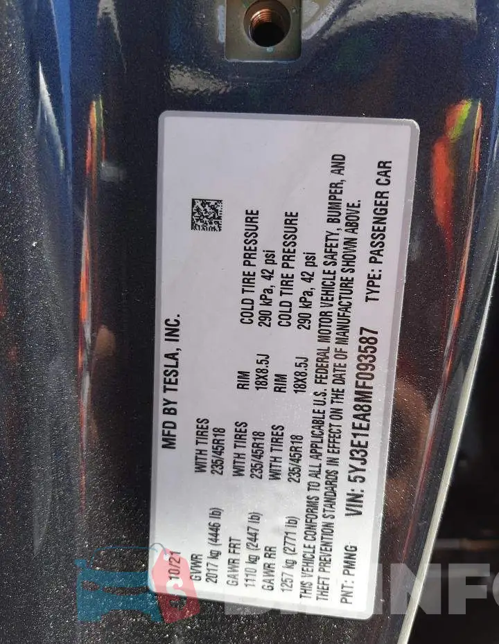5YJ3E1EA8MF093587 Photo# 10