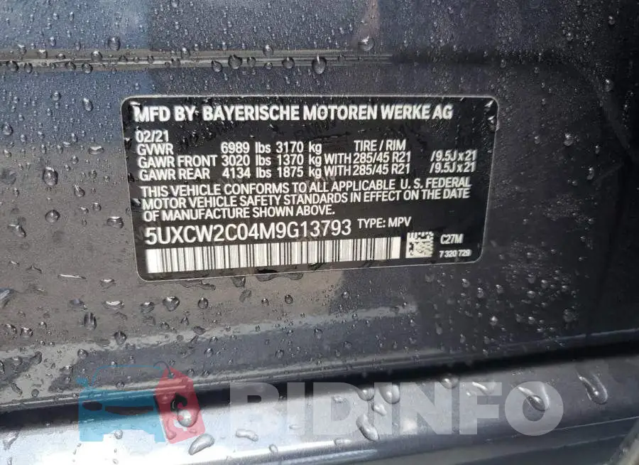 5UXCW2C04M9G13793 Photo# 10