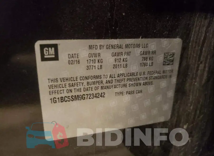 1G1BC5SM9G7234242 Photo# 10