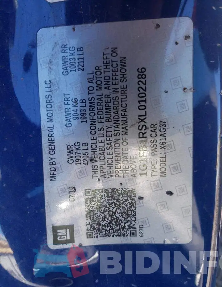 1G1FB1RSXL0102286 Photo# 10
