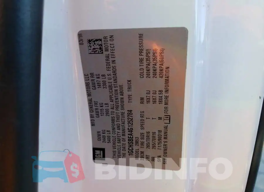 1GCHSBEA4G1252784 Photo# 10