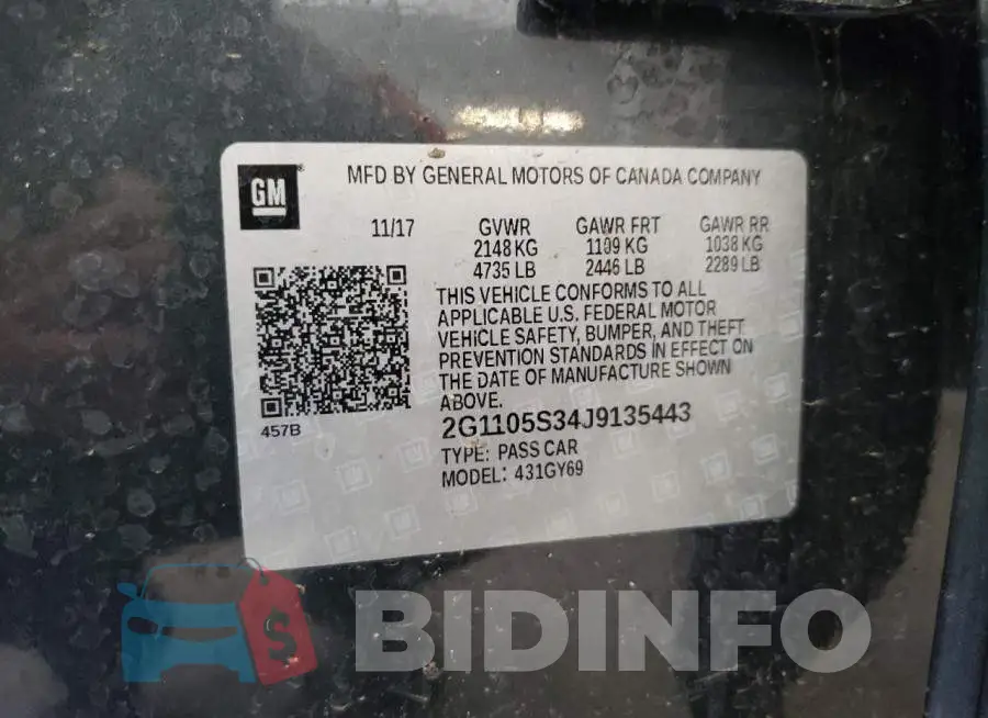 2G1105S34J9135443 Photo# 10