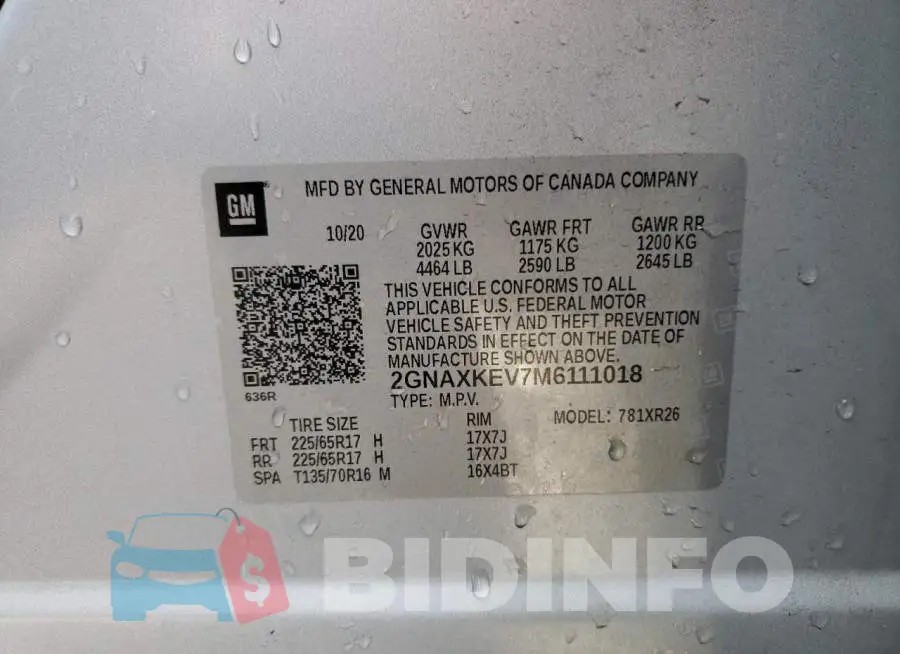 2GNAXKEV7M6111018 Photo# 10
