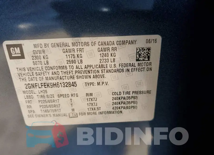 2GNFLFEK9H6132845 Photo# 10
