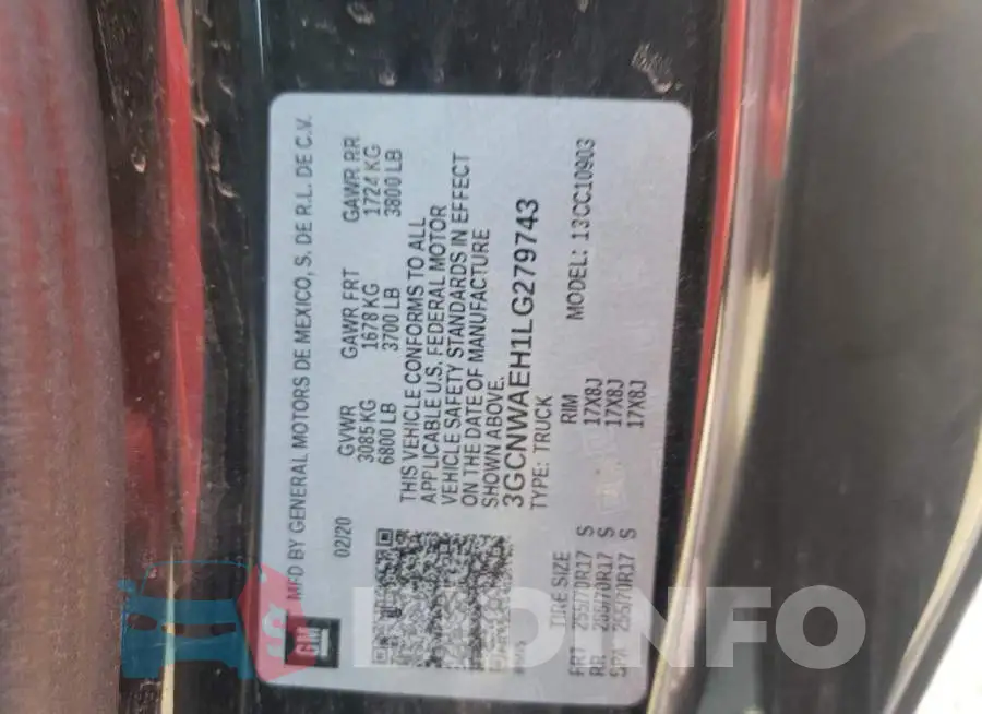 3GCNWAEH1LG279743 Photo# 10