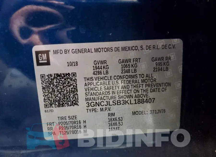 3GNCJLSB3KL188407 Photo# 10